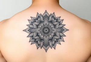 intricate mandala with sacred geometry and cosmic elements tattoo idea