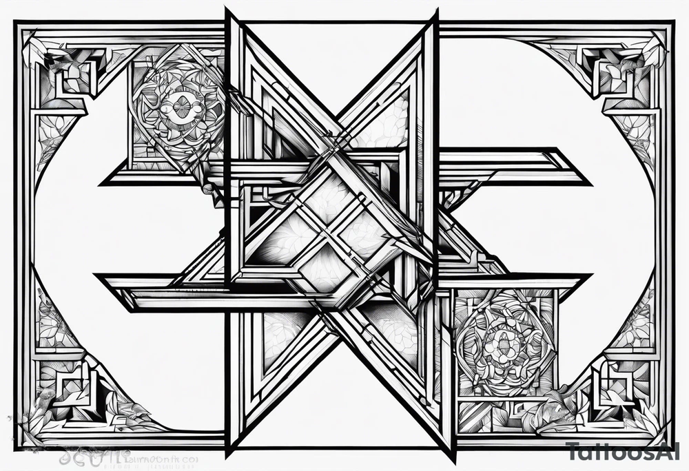 Crossed out number 9728 tattoo idea