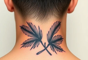 large woven palm leaves tattoo idea