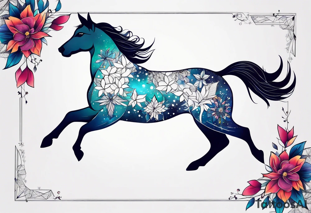 Constellation, animal snow , géométric , flower tattoo idea