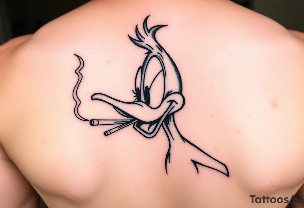 Daffy duck smoking a joint tattoo idea