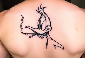 Daffy duck smoking a joint tattoo idea