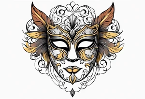 Male masquerade mask with smoke tattoo idea
