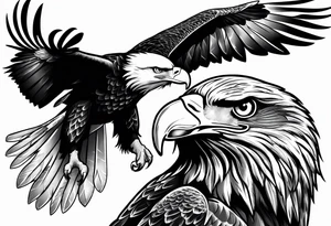 eagle fighting predators tattoo idea