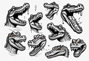 cartoon crocodile crying tattoo idea