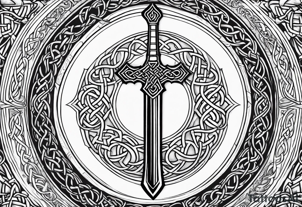 celtic mythology sword tattoo idea