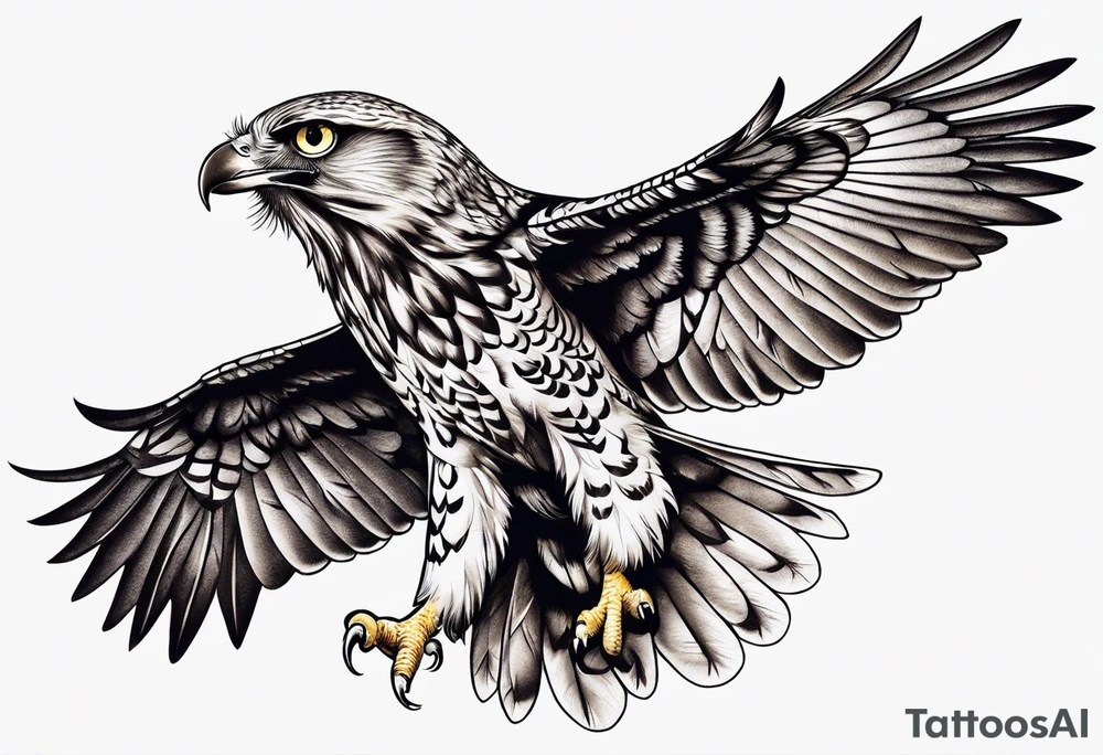 crow fighting eagle fighting owl tattoo idea
