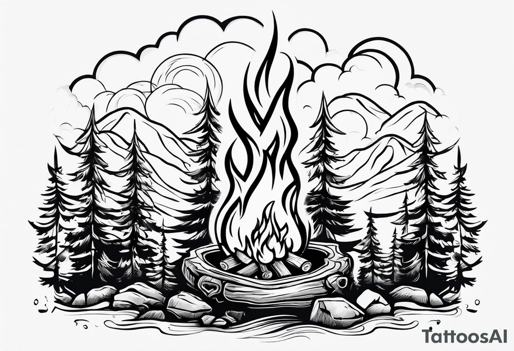 campfire tattoo idea