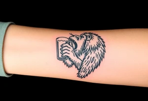 Bigfoot drinking a beer tattoo idea