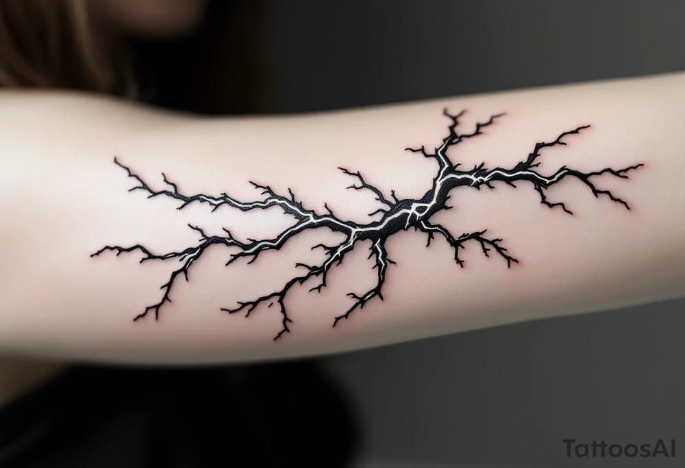 Lightning bolts striking tattoo idea