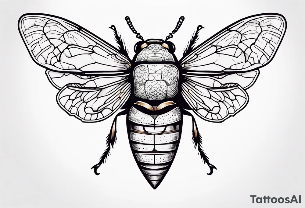 Neo traditional cicada tattoo idea