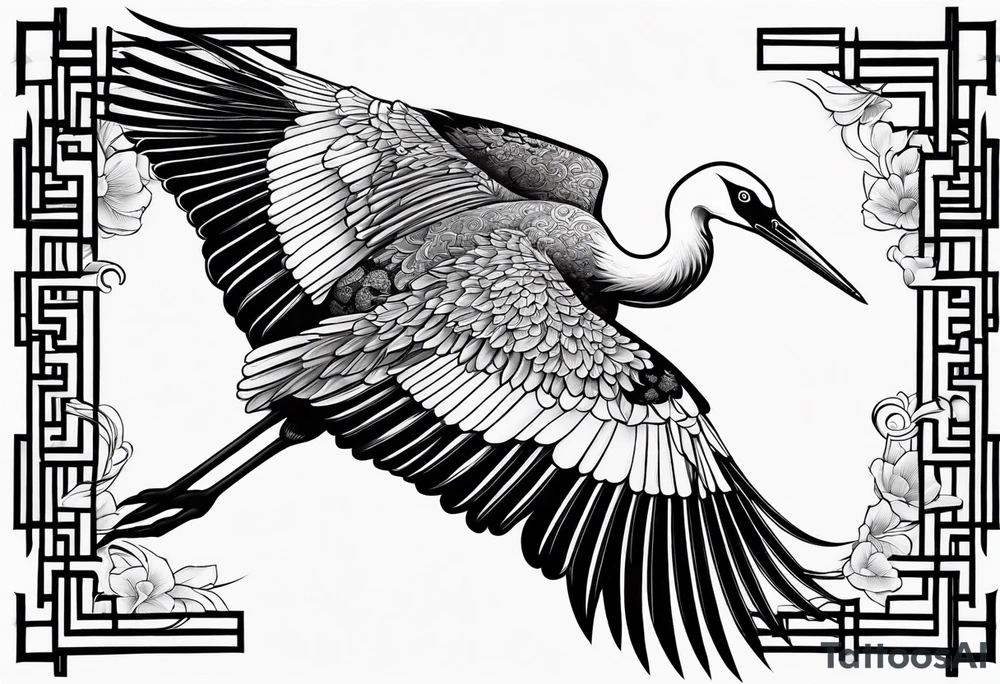 Japanese crane tattoo idea