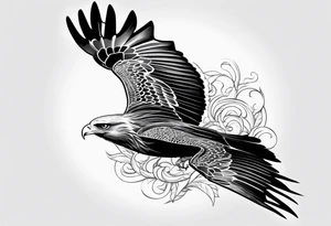 Black kite. Soft. Small. Child like. Environmental elements tattoo idea