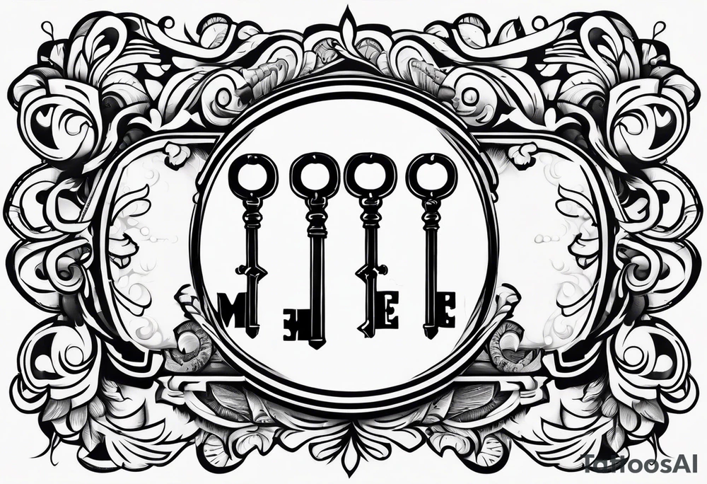 Old school key tattoo idea