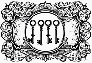 Old school key tattoo idea