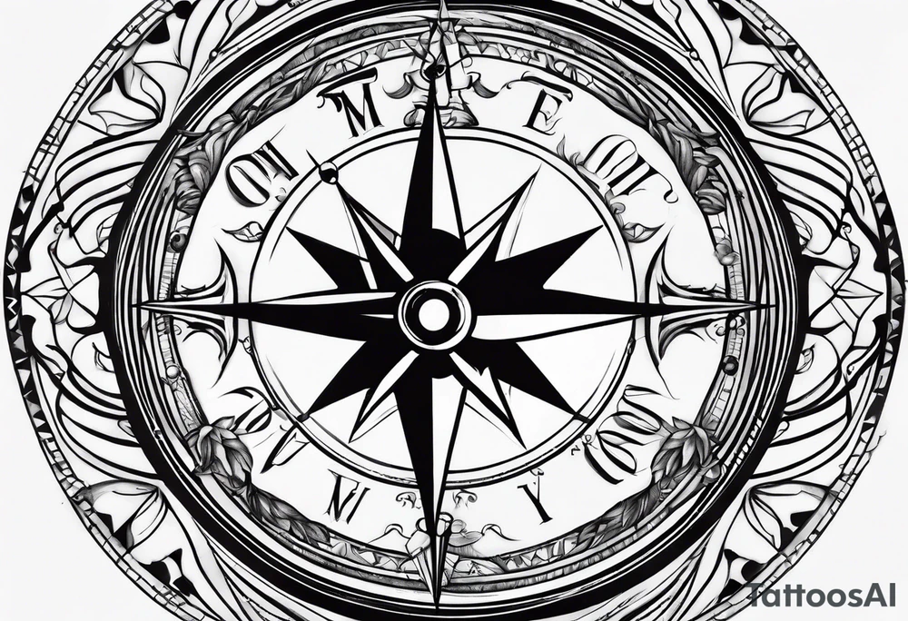 World with compass tattoo idea