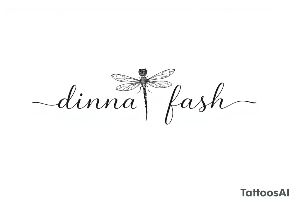 minimaliste simple thistle with dragonfly text : dinna fash tattoo idea