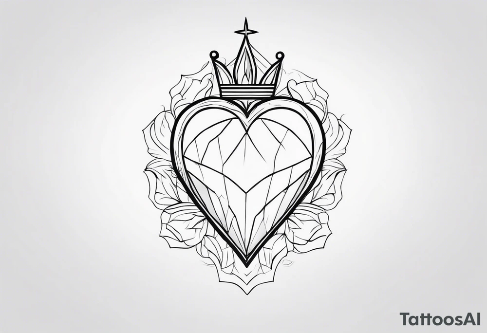 sacred heart of jesus  fine line tattoo idea