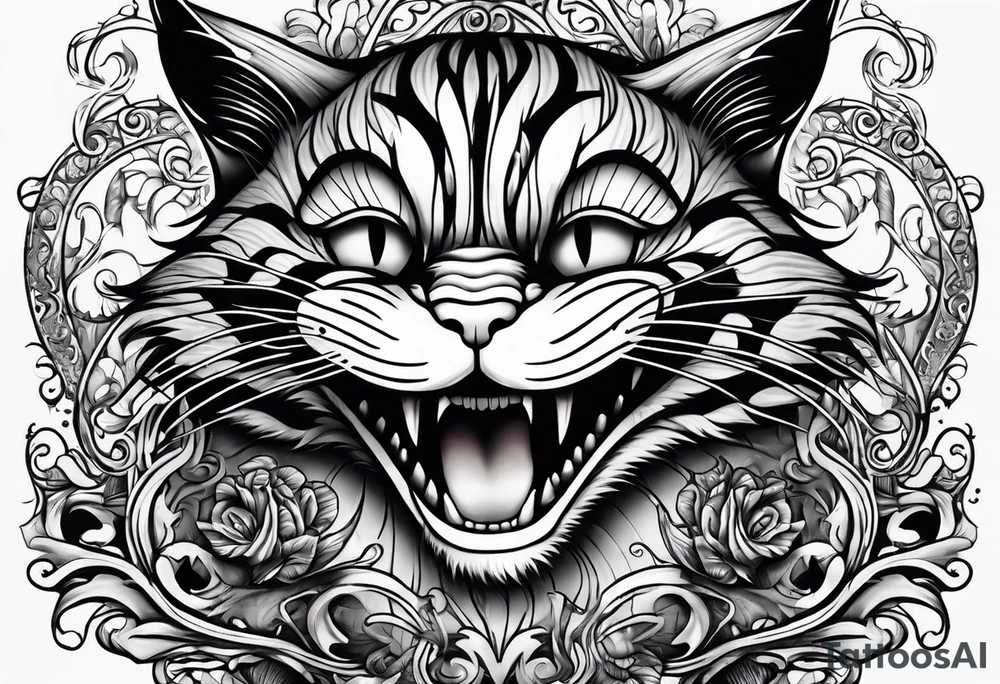 Cheshire cat tattoo idea