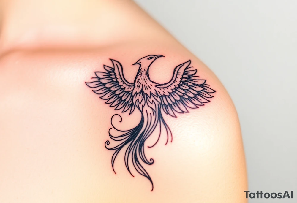 Phoenix rising from the ashes tattoo idea