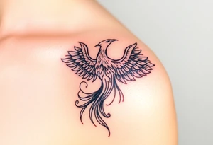 Phoenix rising from the ashes tattoo idea