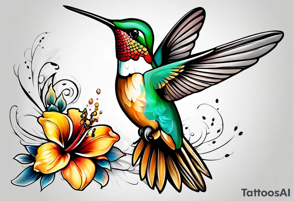 hummingbird tattoo idea
