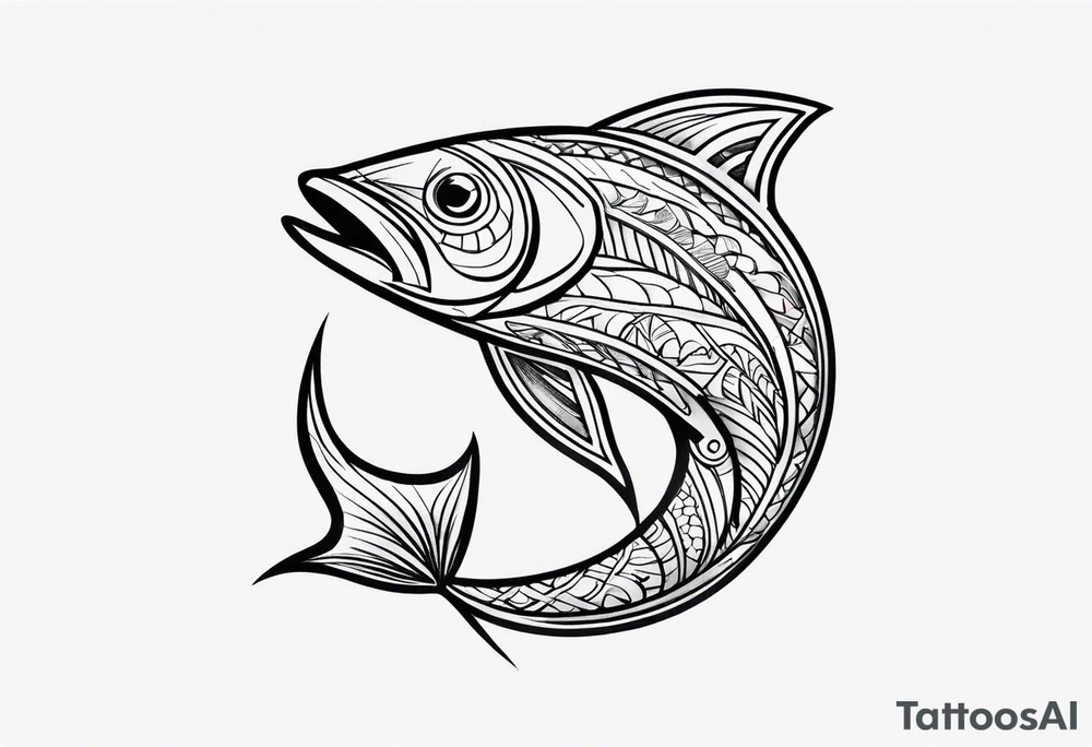 Polynesian fishing hook tattoo tattoo idea