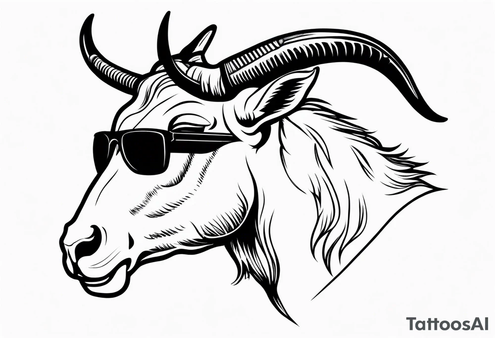 capricorn with sunglasses and shotgun tattoo idea