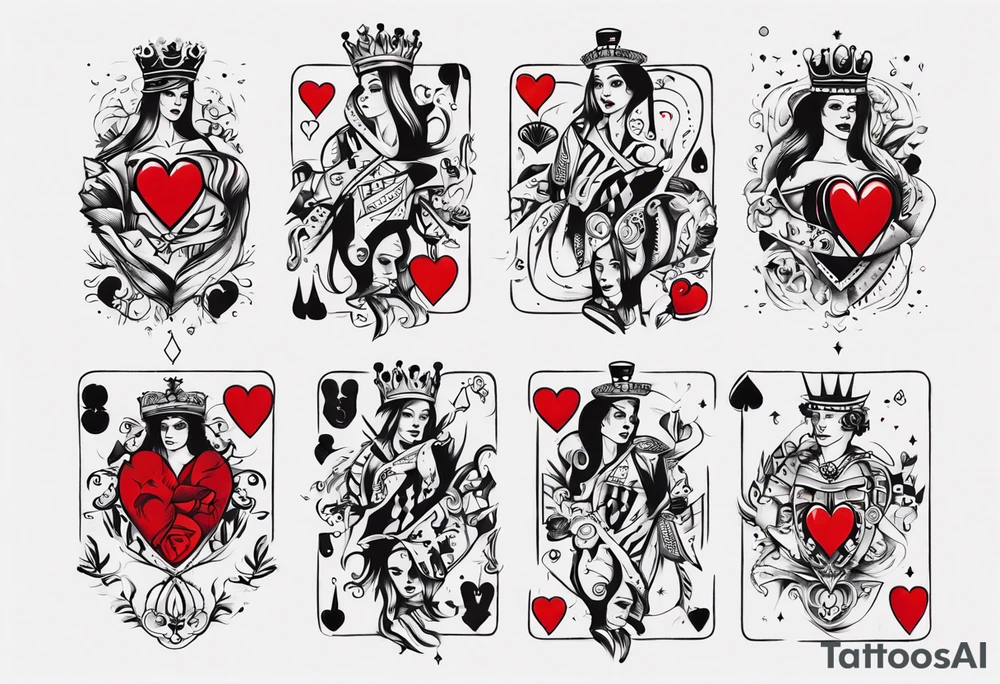 queen of hearts tattoo idea