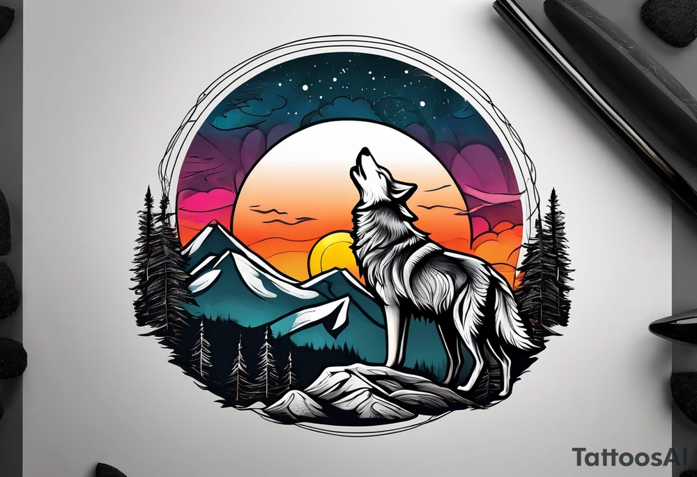 Mountains
Wolf
Forest
Sunset
Moon tattoo idea