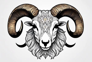 Big horn sheep skull tattoo idea
