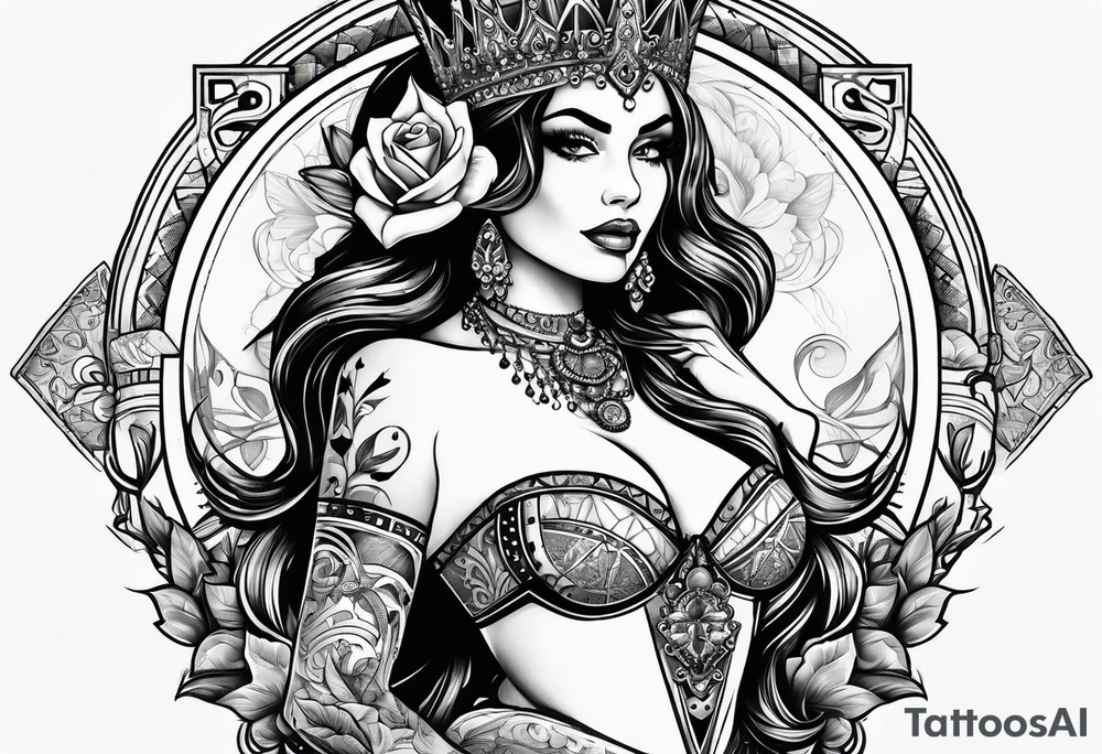 queen of spades  bikini tattoo idea