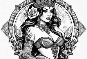 queen of spades  bikini tattoo idea