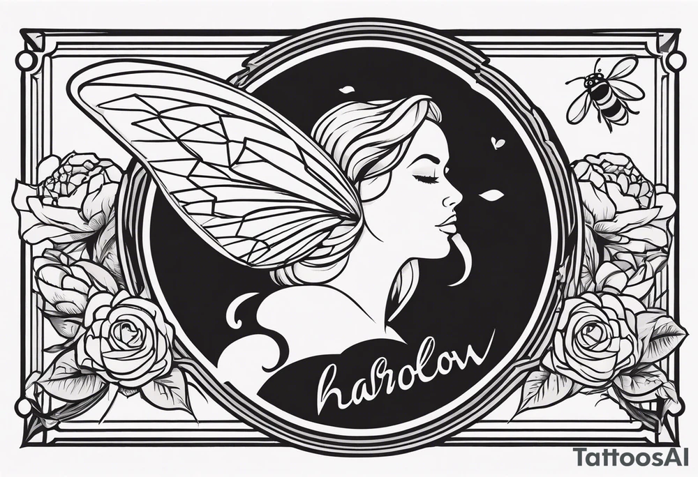 Harlow with a bumblebee flying tattoo idea