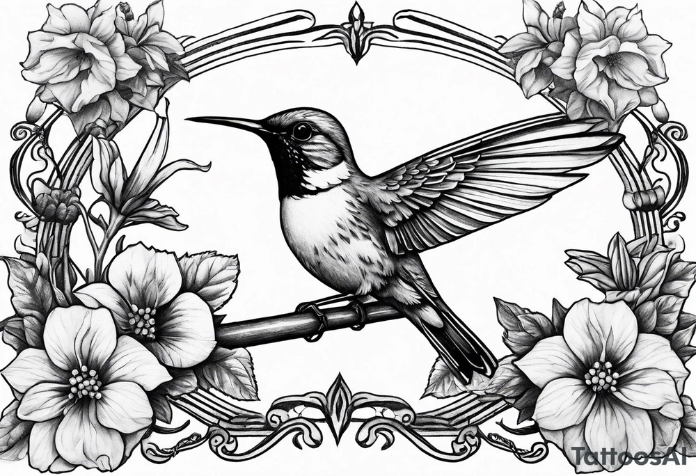 Libra, hummingbird, yellow finch, cardinal, flower garden, dark, sad, beautiful mother tattoo idea