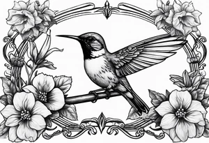 Libra, hummingbird, yellow finch, cardinal, flower garden, dark, sad, beautiful mother tattoo idea