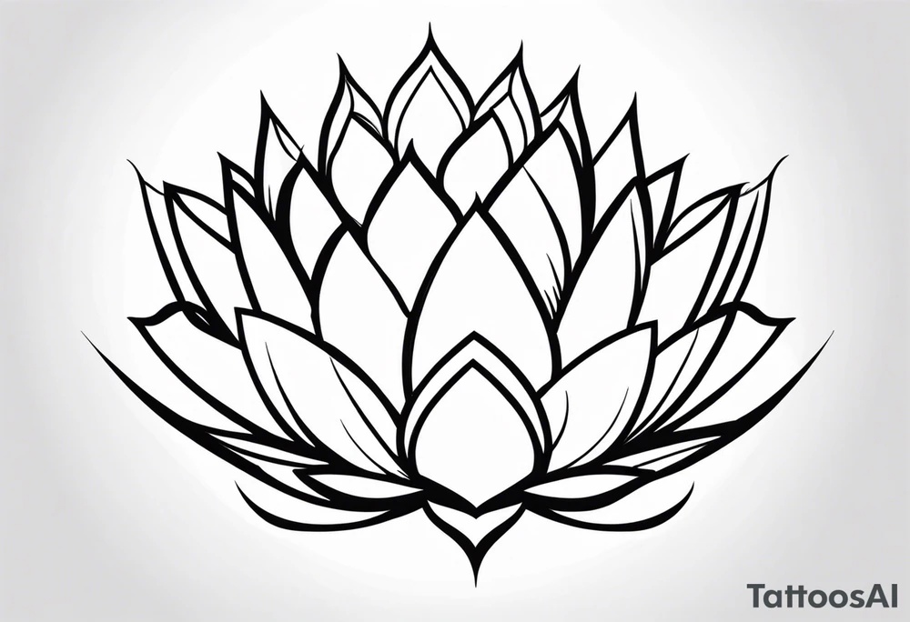 white lotus flower geometric tattoo idea