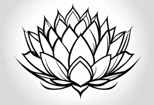 white lotus flower geometric tattoo idea