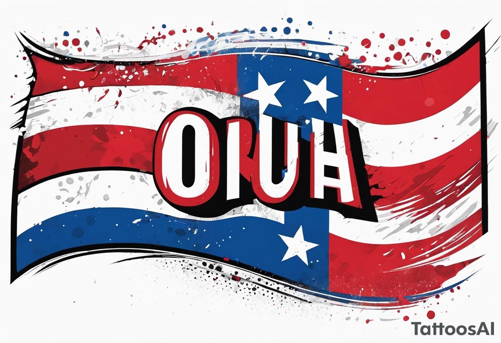 The Puerto Rican Flag with the words under it 
“A.O.” BUSHWICK tattoo idea