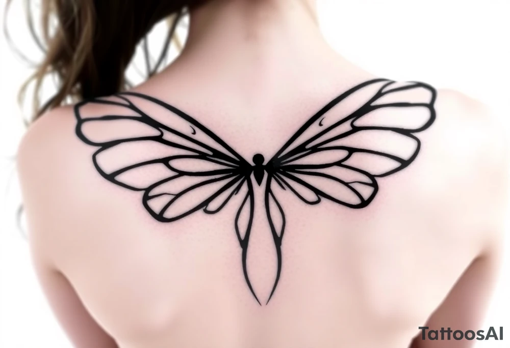Dark fairy wings tattoo idea