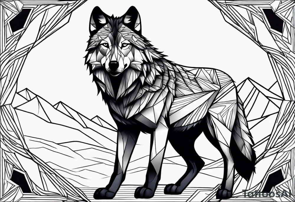 Male young Wolf tattoo idea