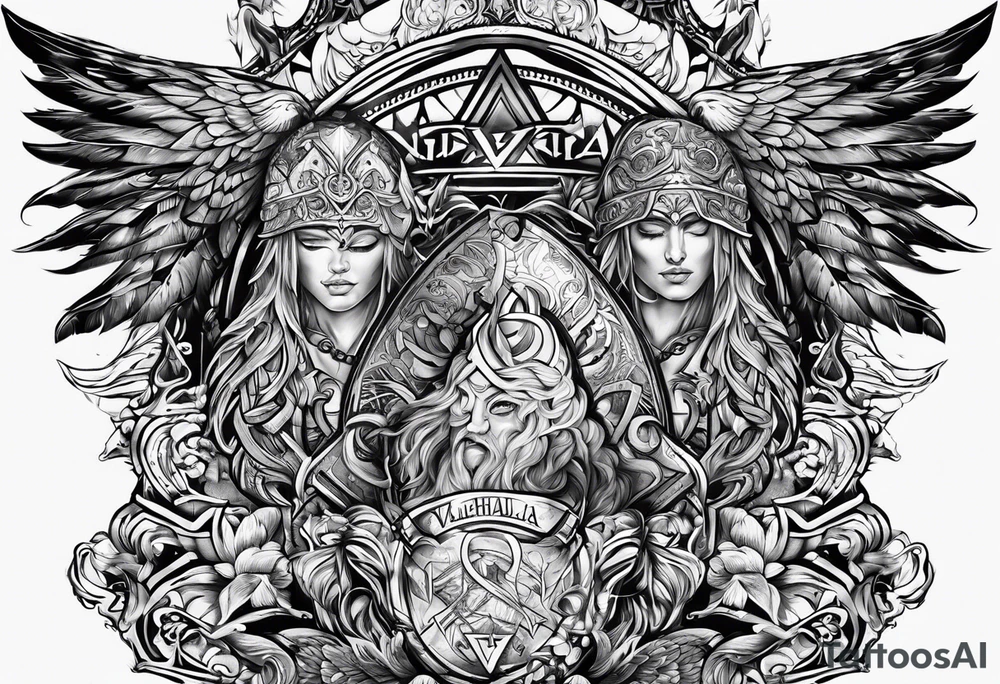 Valhalla word church tattoo idea