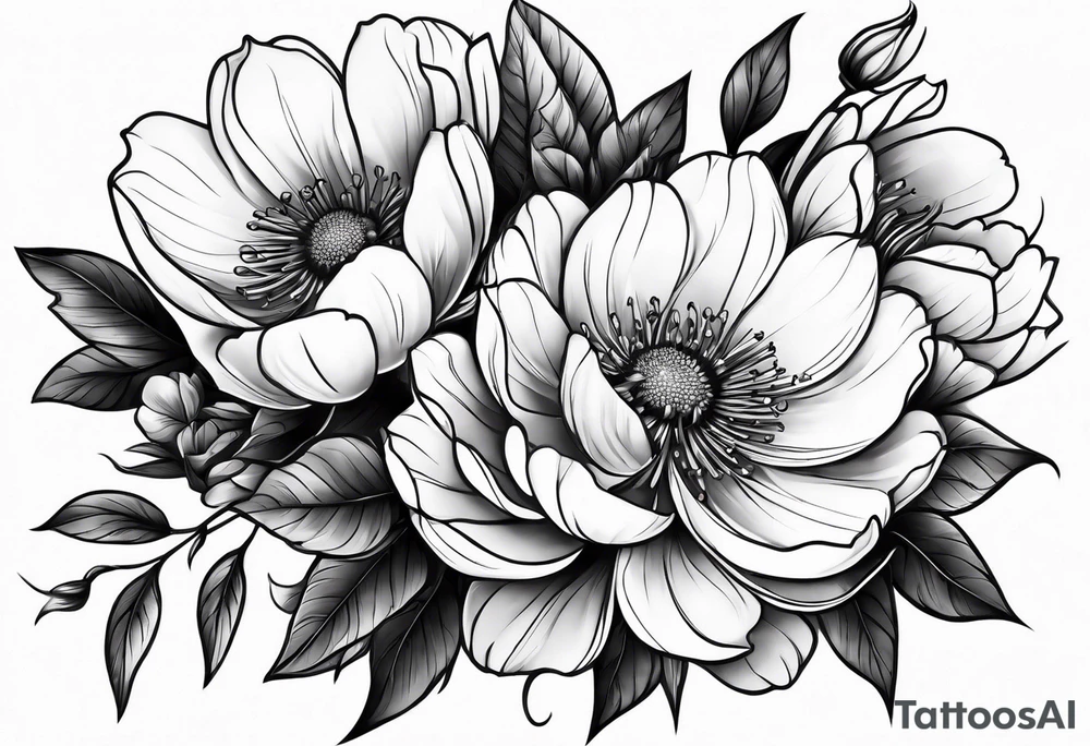 rising blossoms tattoo idea