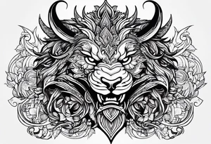 Weiblicher drachenkopf tattoo idea