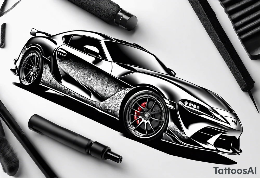 Supra, cars, snowboarding, huskie, money, rich tattoo idea