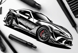 Supra, cars, snowboarding, huskie, money, rich tattoo idea