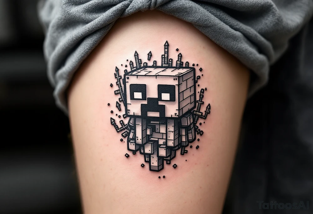 small Minecraft tattoo tattoo idea