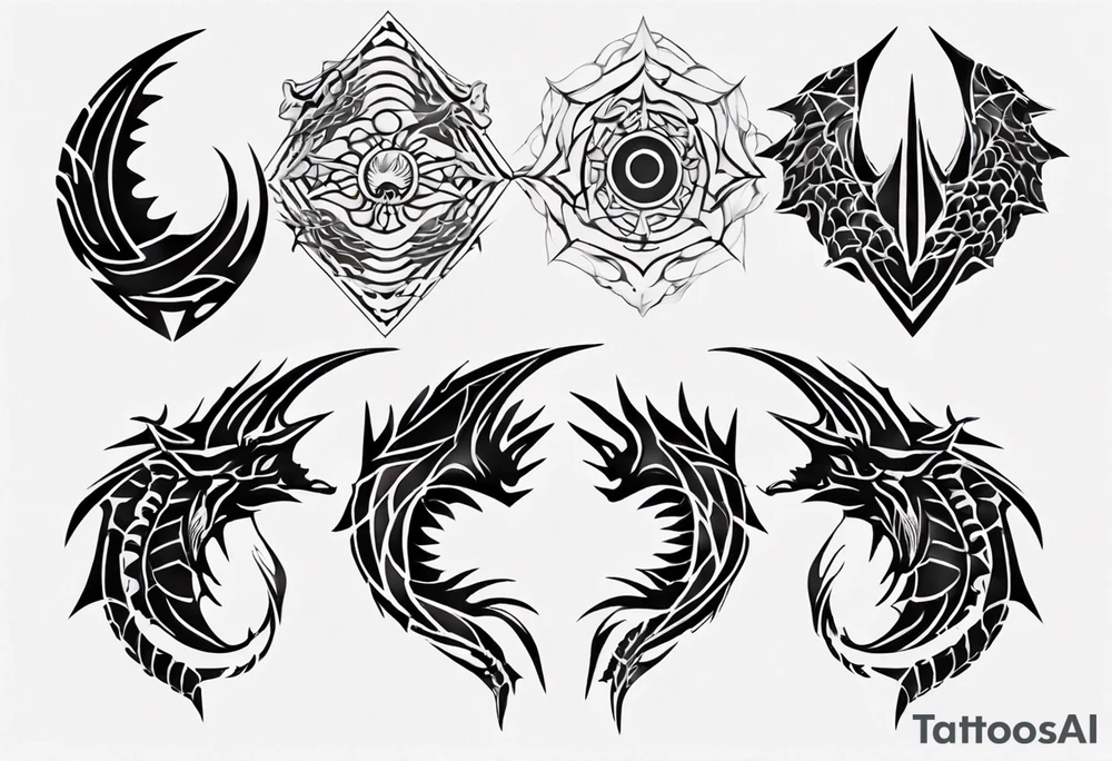 Dragon scale symmetrical tattoo idea
