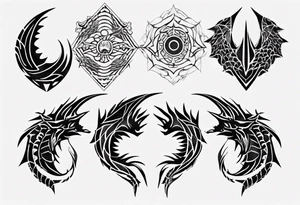 Dragon scale symmetrical tattoo idea