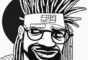 Bart Simpson with dreadlocks rapper tattoo idea